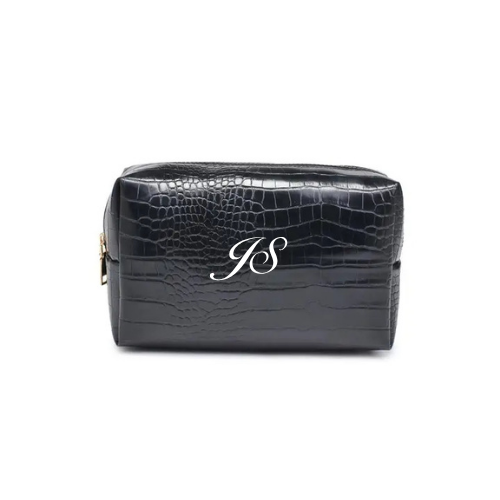 Monogram Croc Pouch
