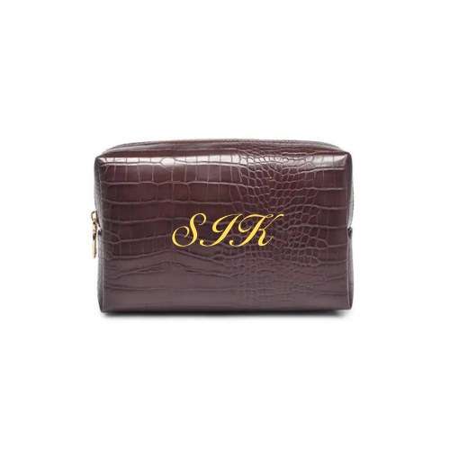 Monogram Croc Pouch