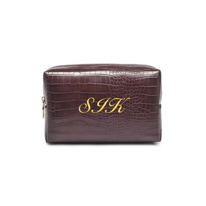 Monogram Croc Pouch