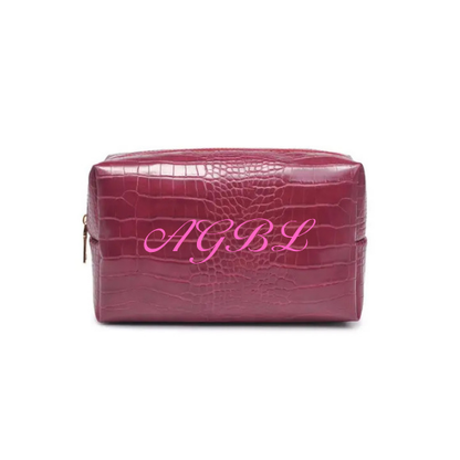 Monogram Croc Pouch